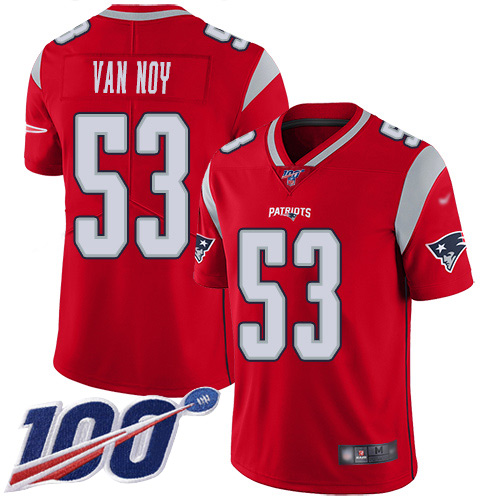 New England Patriots Football #53 100th Season Inverted Legend Limited Red Men Kyle Van Noy NFL Jersey